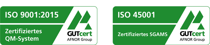Zertifiziertes Unternehmen (ISO 9001:2008, BS OHSAS 18001)